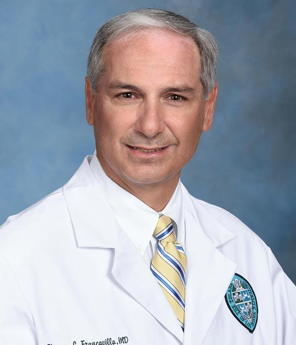 <h5>Thomas Francavilla, MD, FAANS</h5><p style=“margin-top: -30px;>Spine Neurosurgeon</br>Covington</p>