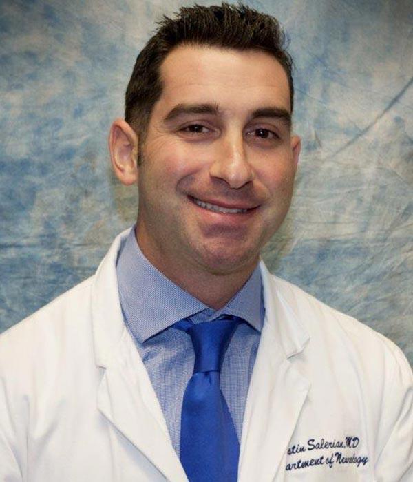 <h5>Justin Salerian, MD</h5><p style=“margin-top: -30px;>Director of the Tulane Comprehensive Stroke Center, Director of the Vascular Neurology Fellowship Program</p>