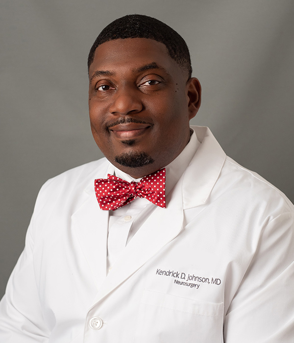 <h5>Kendrick Johnson, MD</h5><p style=“margin-top: -30px;>Cerebrovascular and Endovascular Neurosurgeon</p>